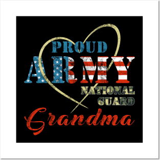 Proud Army National Guard Grandma Military Family Posters and Art